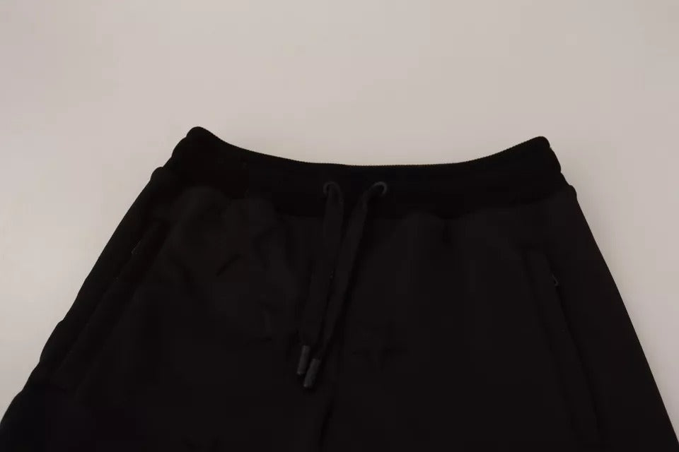 Svarta joggingbyxor för kvinnor i polyester