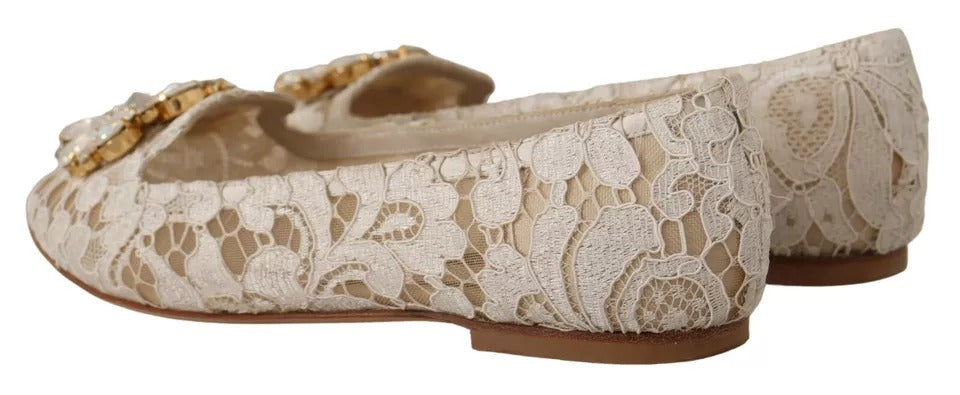 Beige blonder krystall ballerinasko med loafers