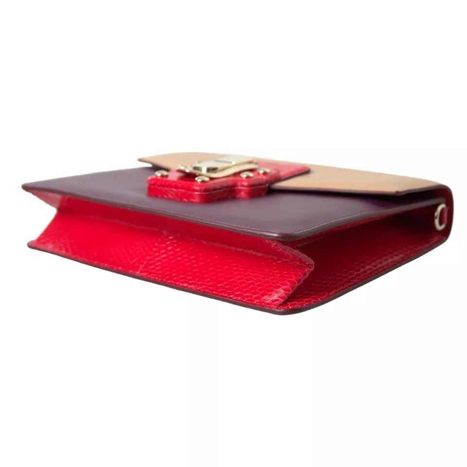 Flerfarget Lucia børstet skinn crossbody-skulderveske