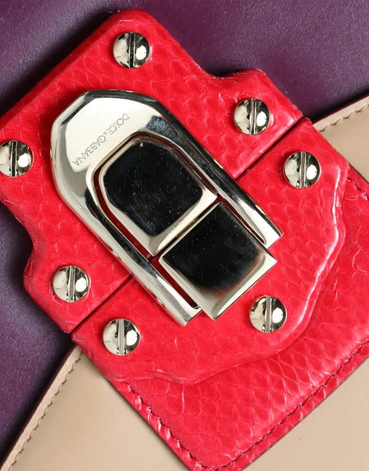 Flerfarget Lucia børstet skinn crossbody-skulderveske