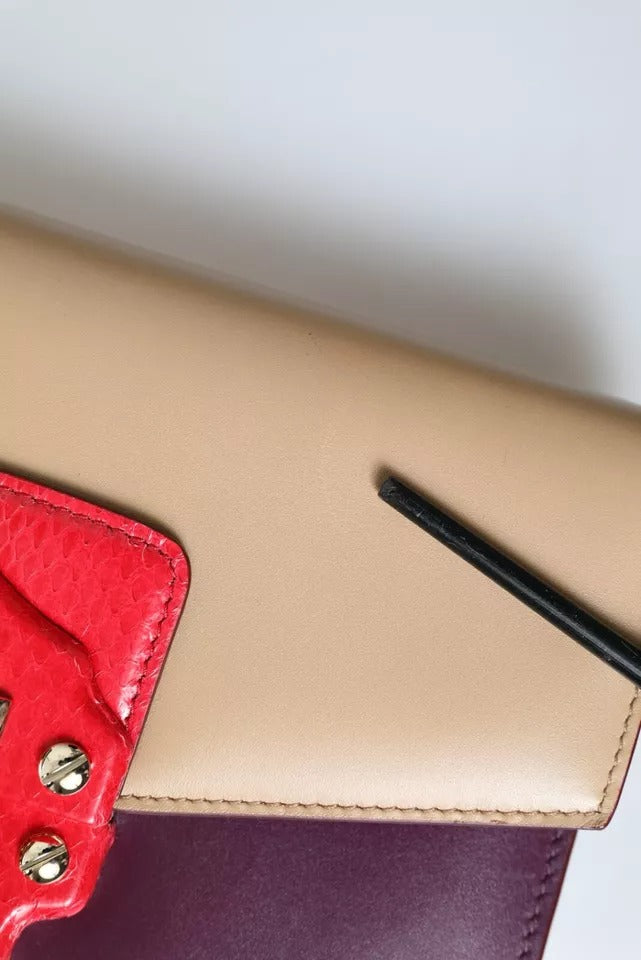 Flerfarget Lucia børstet skinn crossbody-skulderveske