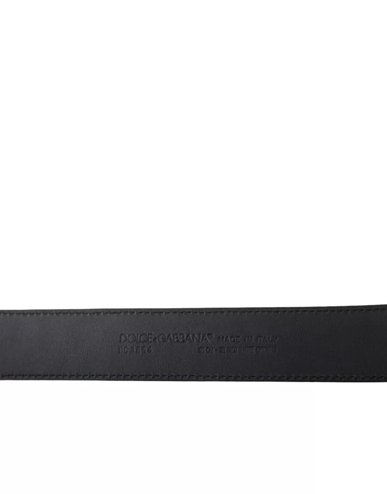 Dolce &amp; Gabbana svart eksotisk skinnbelte med gullfarget metallspenne