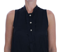 Versace Jeans Black Sleeveless Viscose Blouse Top