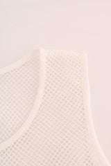 Dolce & Gabbana White Net Tank Transparent Top