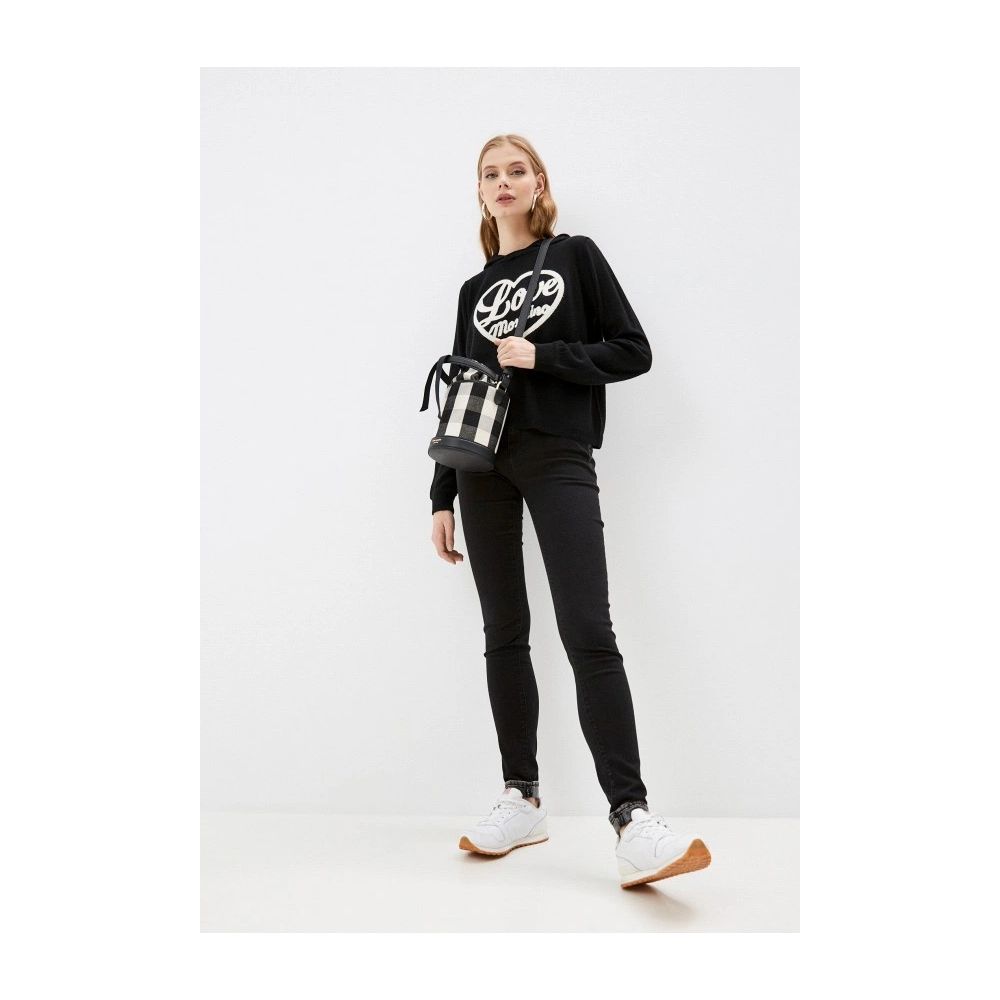 Svarta bomullsjeans för kvinnor