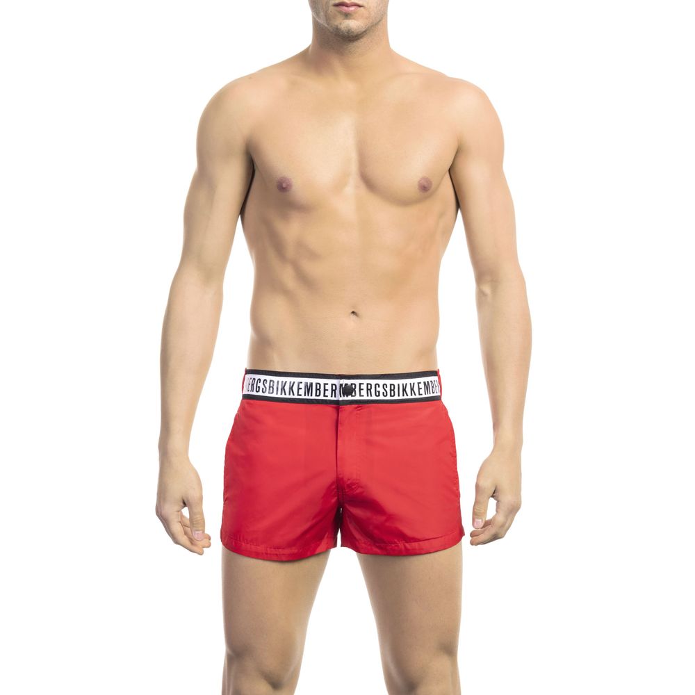 Röda polyamid herr badshorts