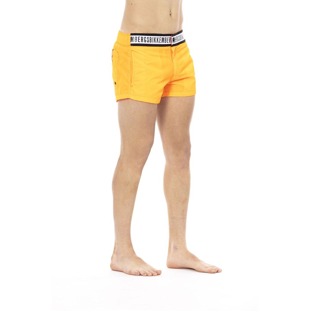 Orange polyamid herr badshorts