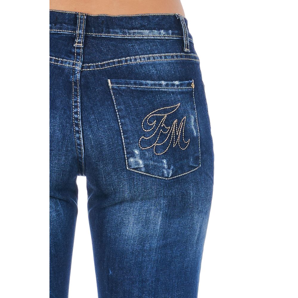 Blå bomullsjeans för kvinnor