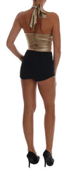 Dolce & Gabbana Gold Silk Stretch Romper Body