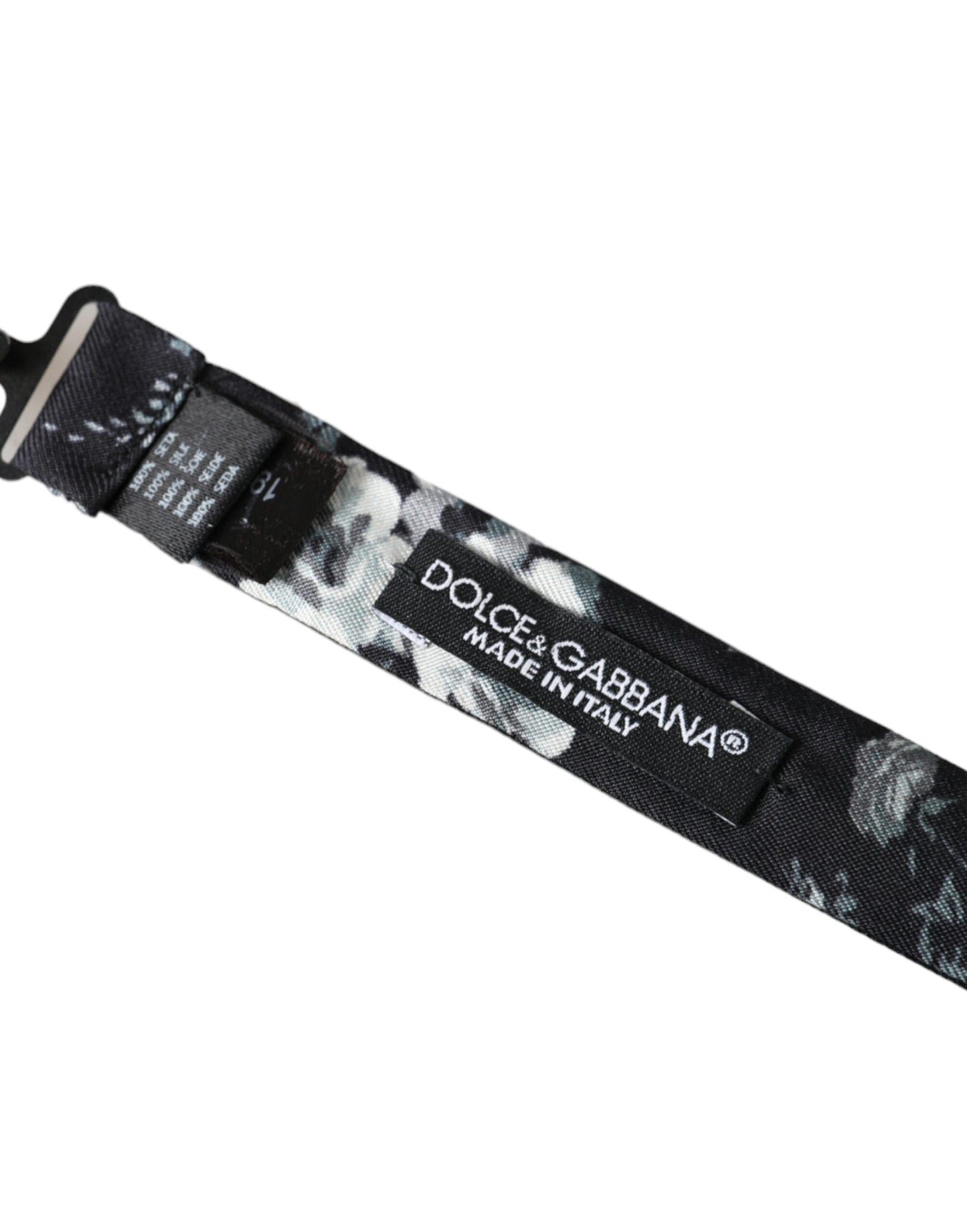 Dolce &amp; Gabbana Svart Floral Fantasy Justerbar Hals Herresløyfe