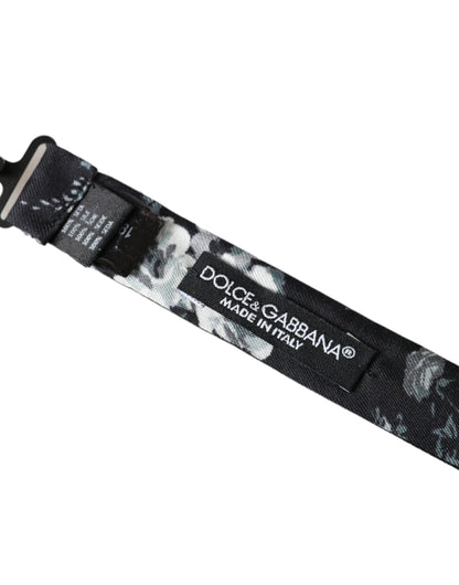 Dolce &amp; Gabbana Svart Floral Fantasy Justerbar Hals Herresløyfe