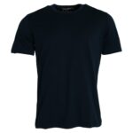 Dolce &amp; Gabbana Mörkblå bomulls-t-shirt med rund hals och korta ärmar