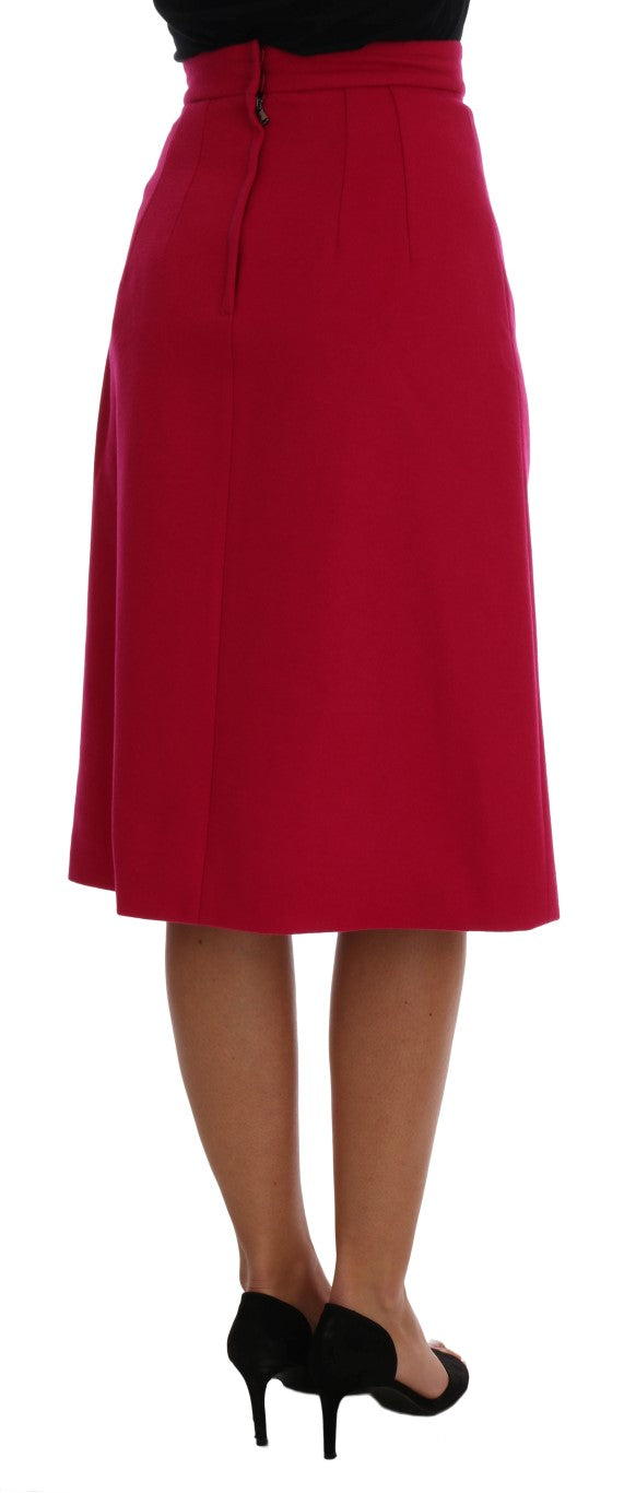 Rosa ullknälång A-linjekjol