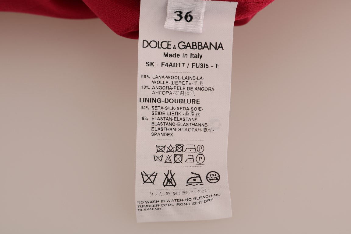 Rosa ullknälång A-linjekjol