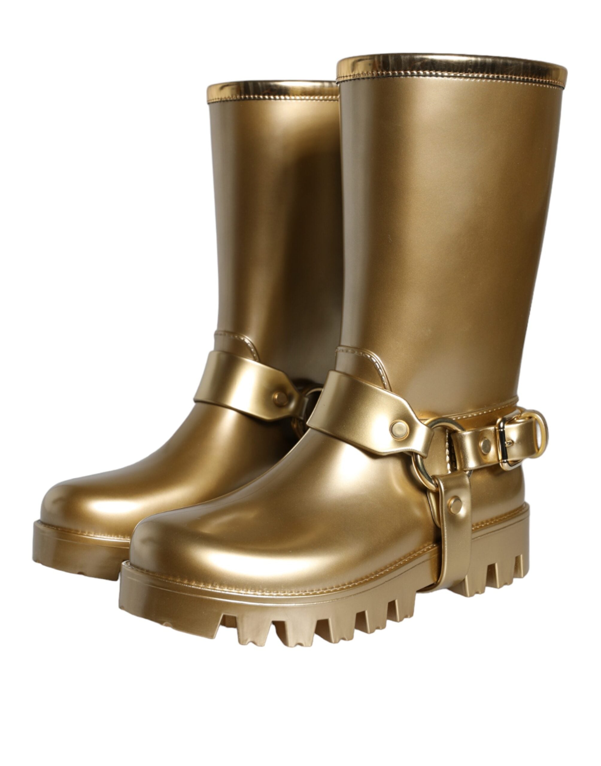 Metalliska guld gummi PVC gummistövlar skor