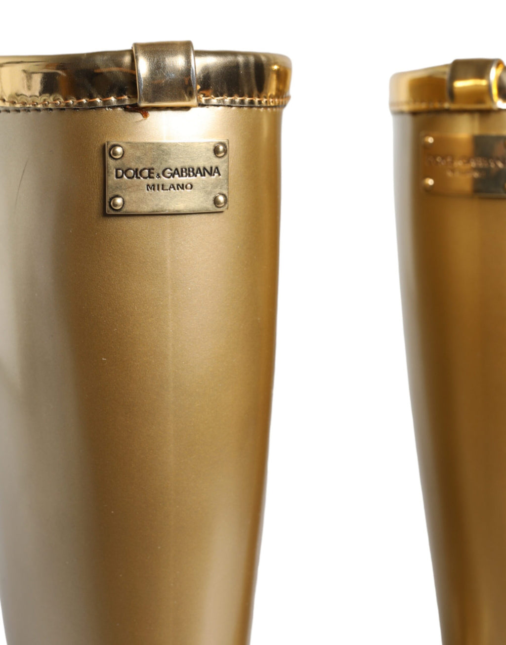Metalliska guld gummi PVC gummistövlar skor