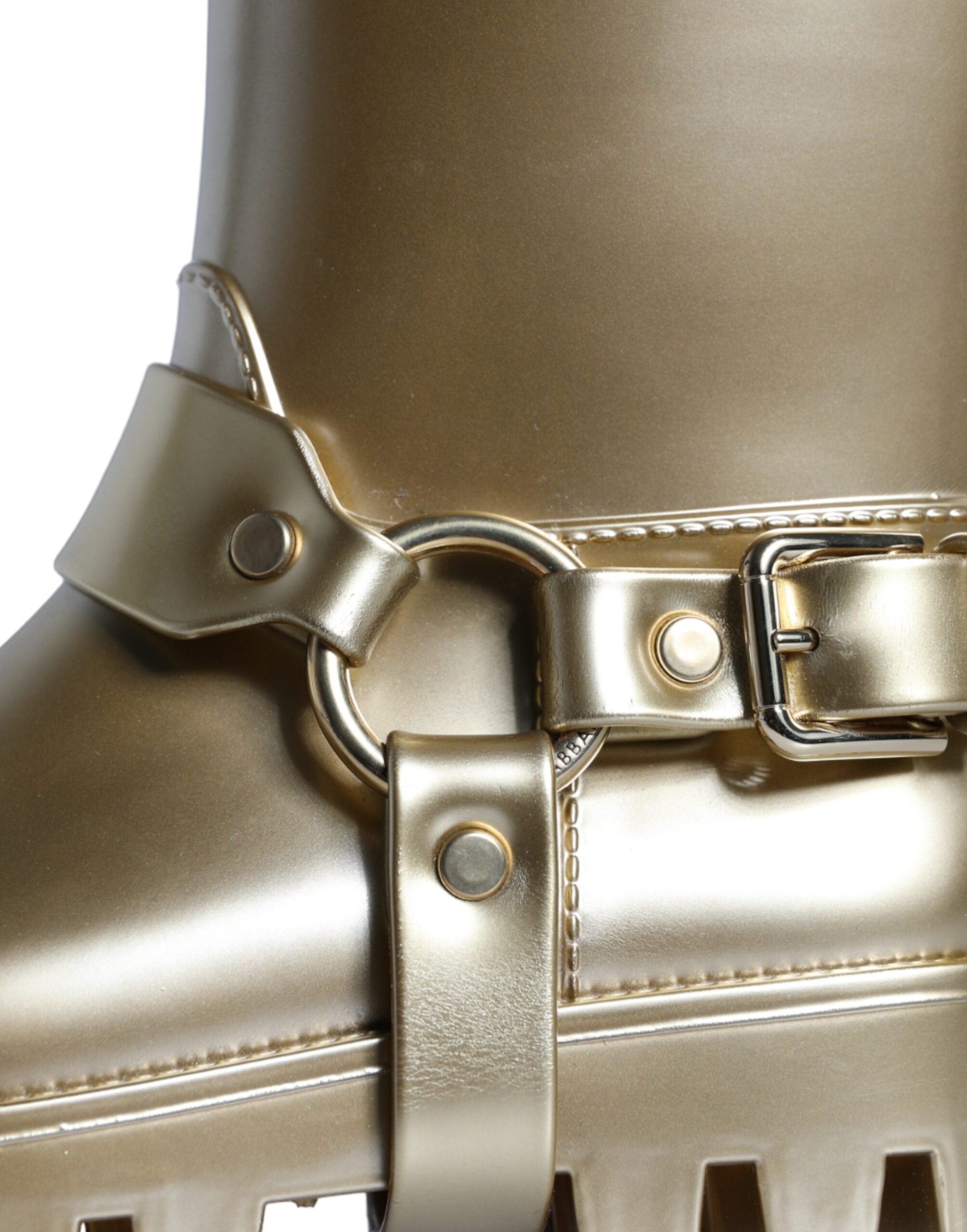 Metalliska guld gummi PVC gummistövlar skor