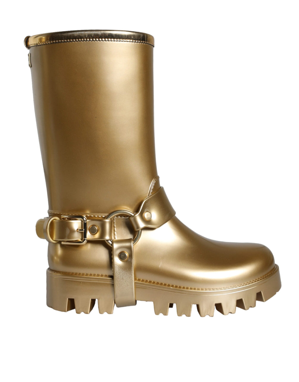 Metalliska guld gummi PVC gummistövlar skor
