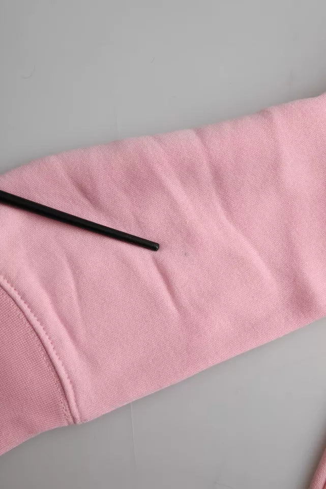 Rosa bomullslogotyptryck långärmad tröja