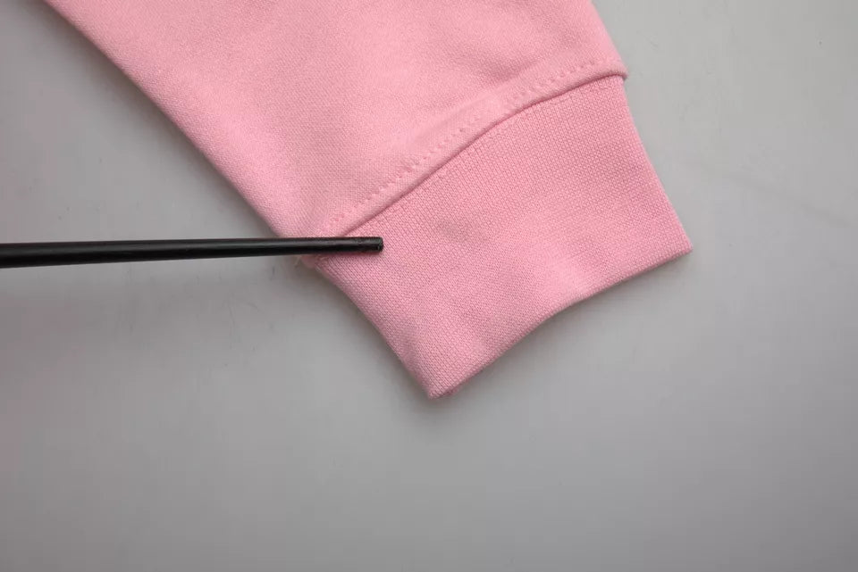 Rosa bomullslogotyptryck långärmad tröja