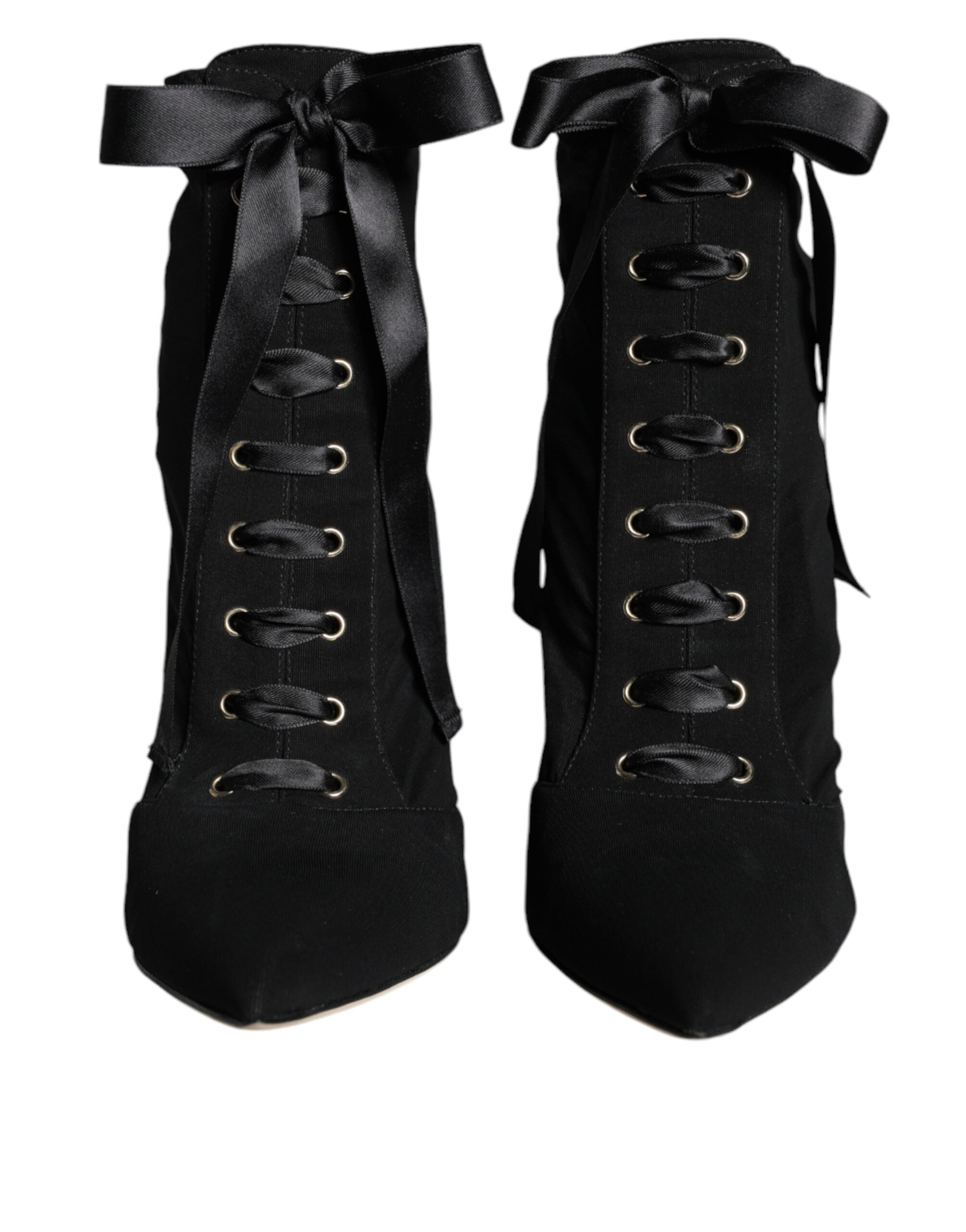 Svarta stretchiga ankelboots i jersey