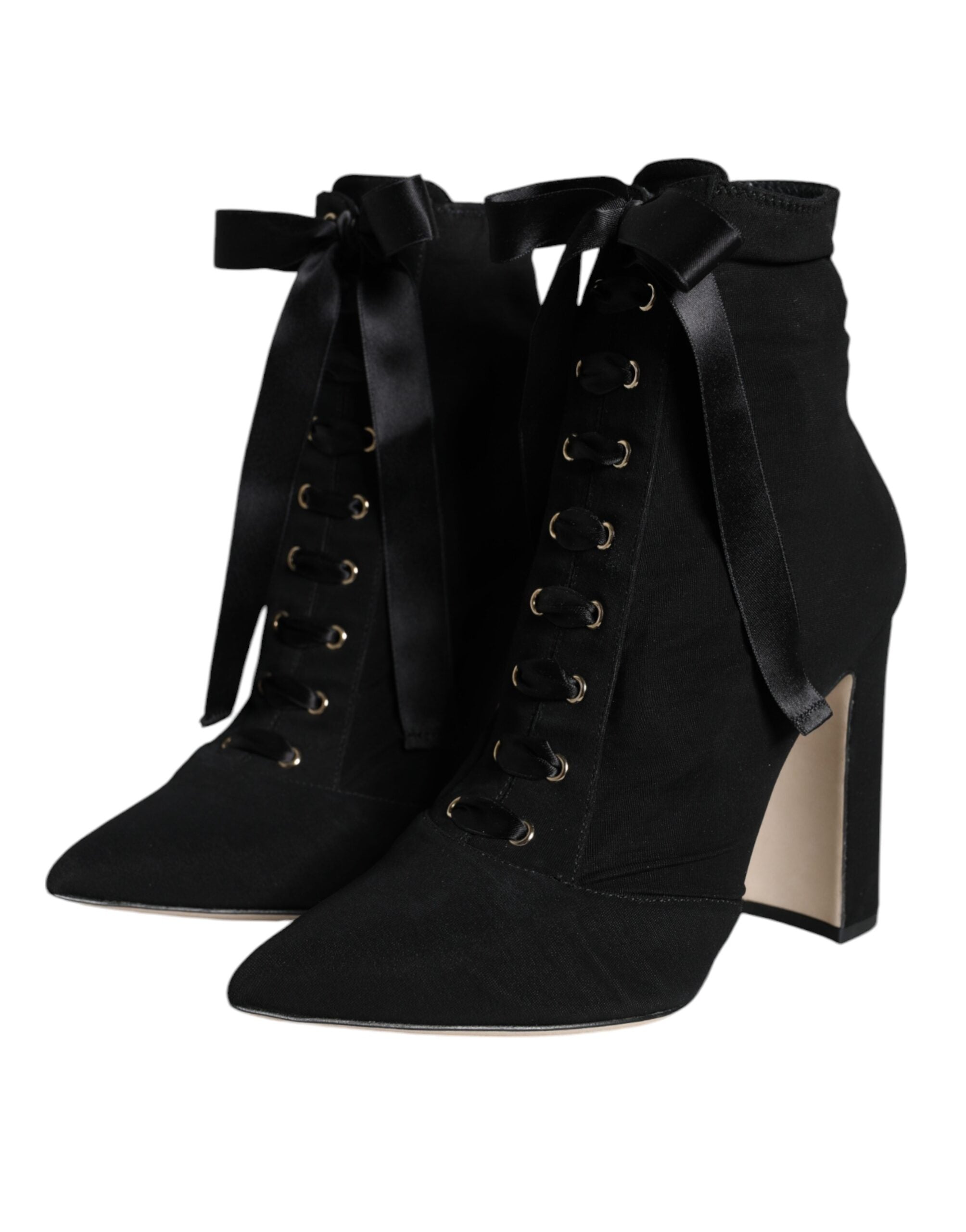 Svarta stretchiga ankelboots i jersey