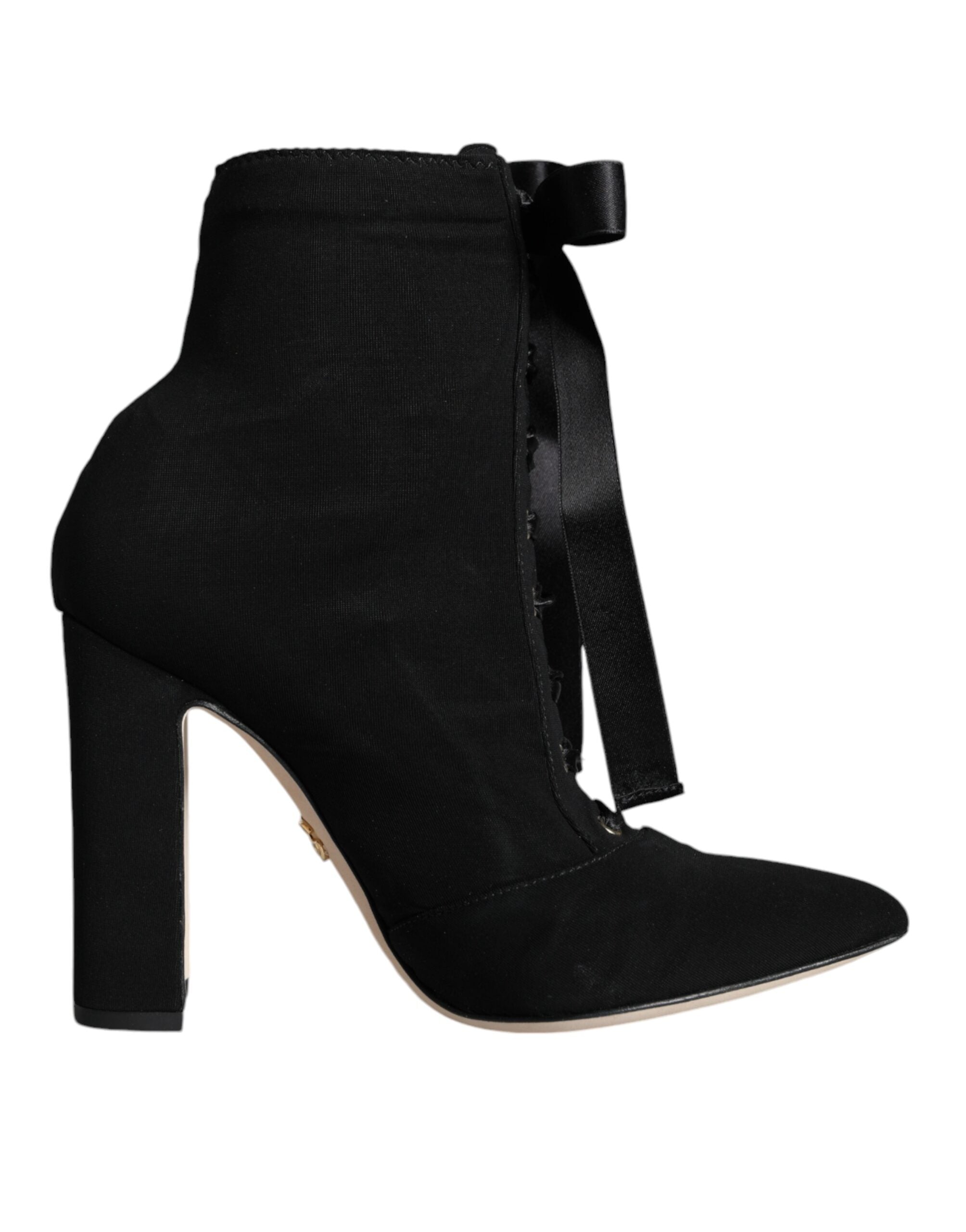 Svarta stretchiga ankelboots i jersey