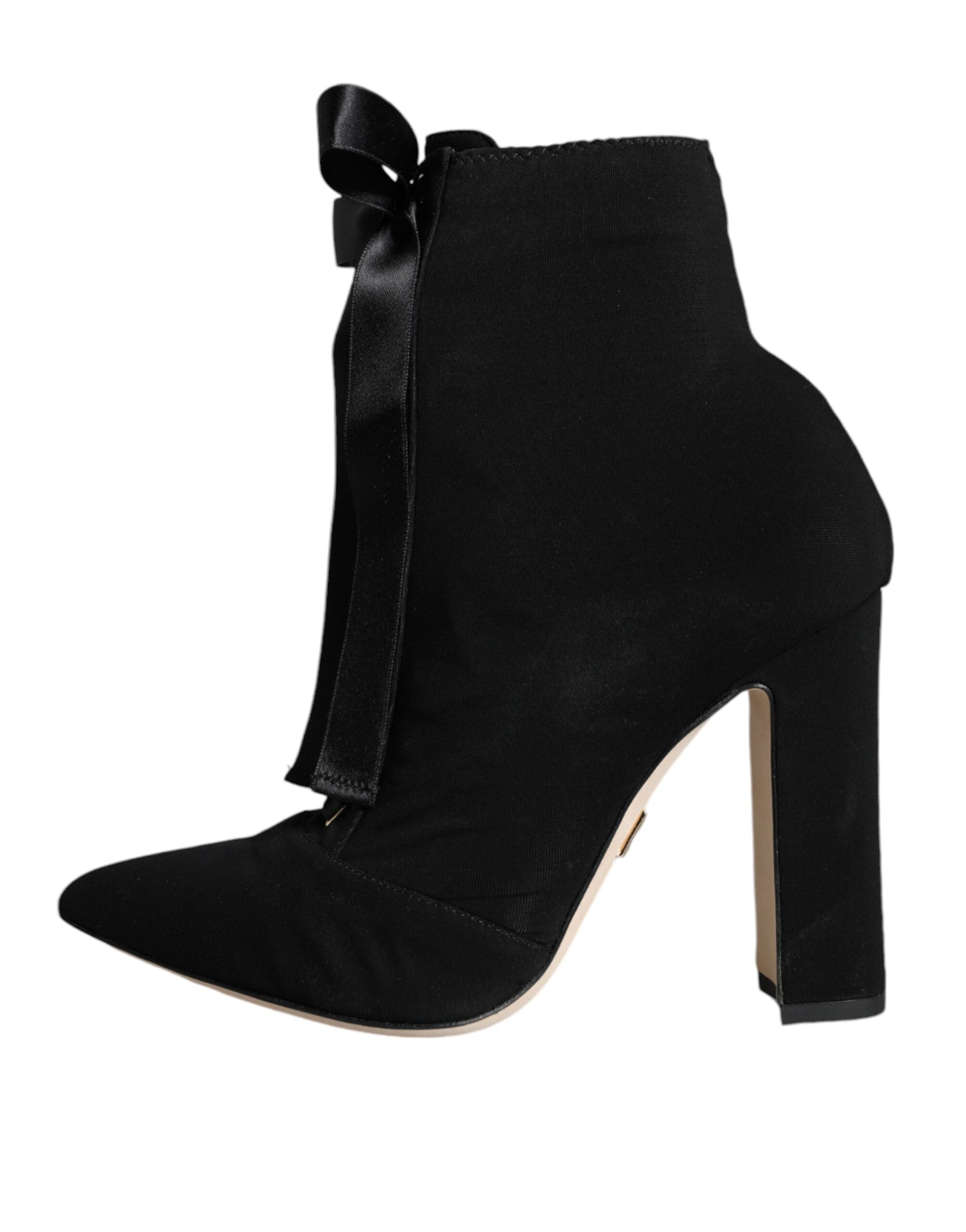 Svarta stretchiga ankelboots i jersey