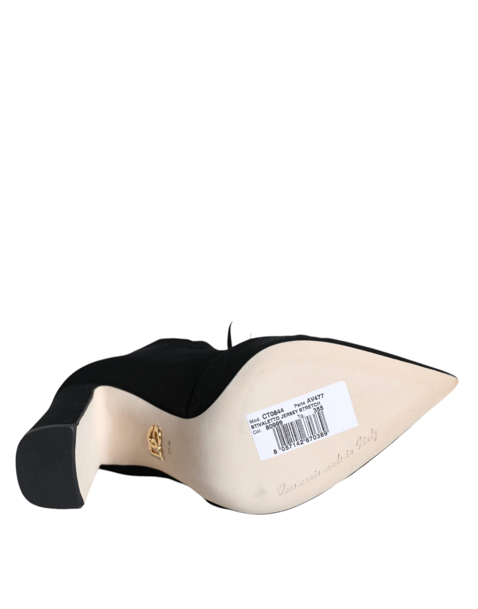 Svarta stretchiga ankelboots i jersey