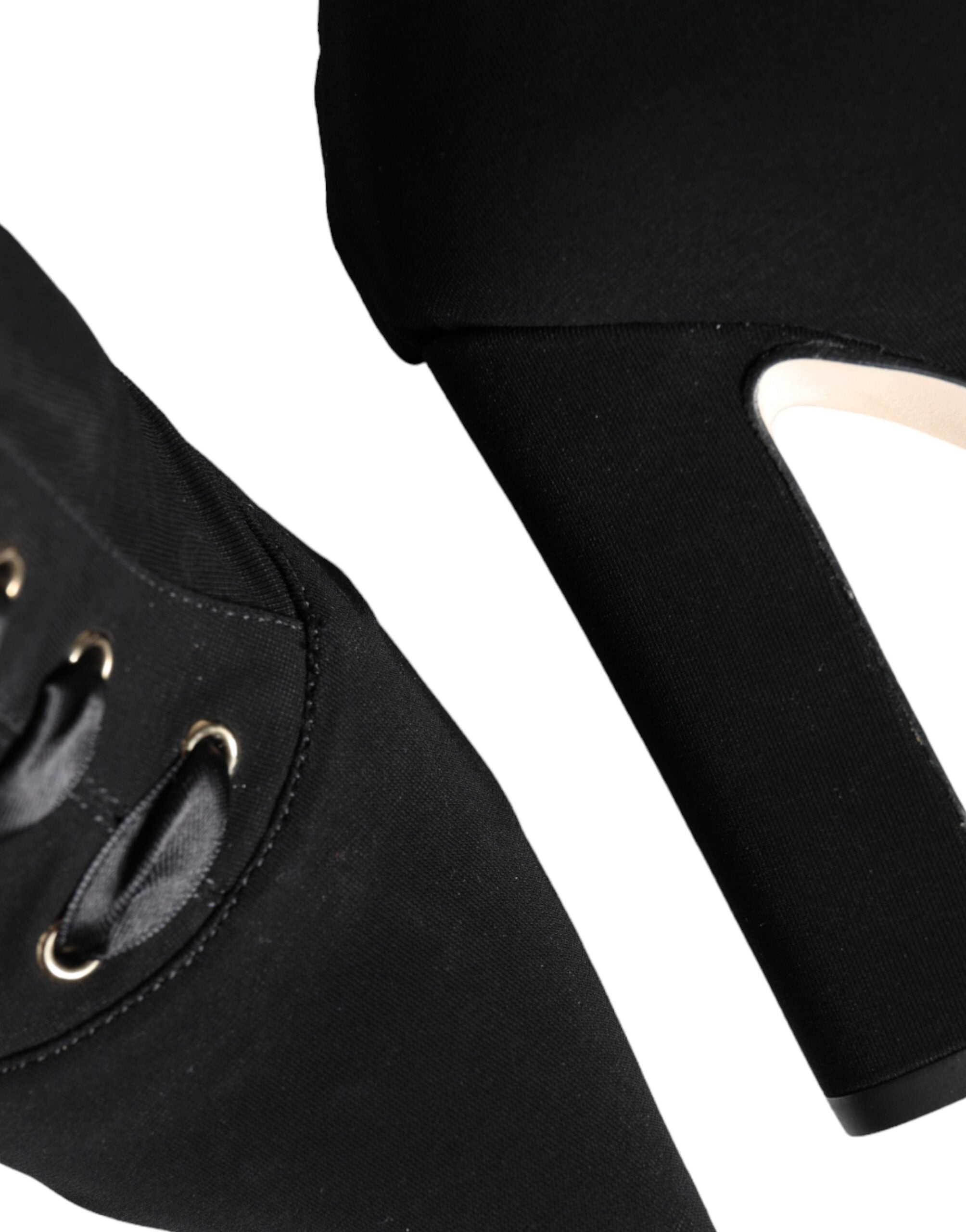 Svarta stretchiga ankelboots i jersey