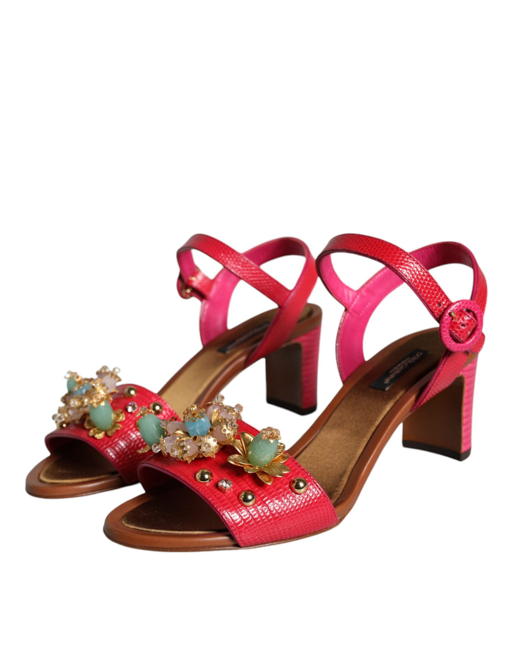 Fuchsia skinnpyntede Keira-sandaler i sko