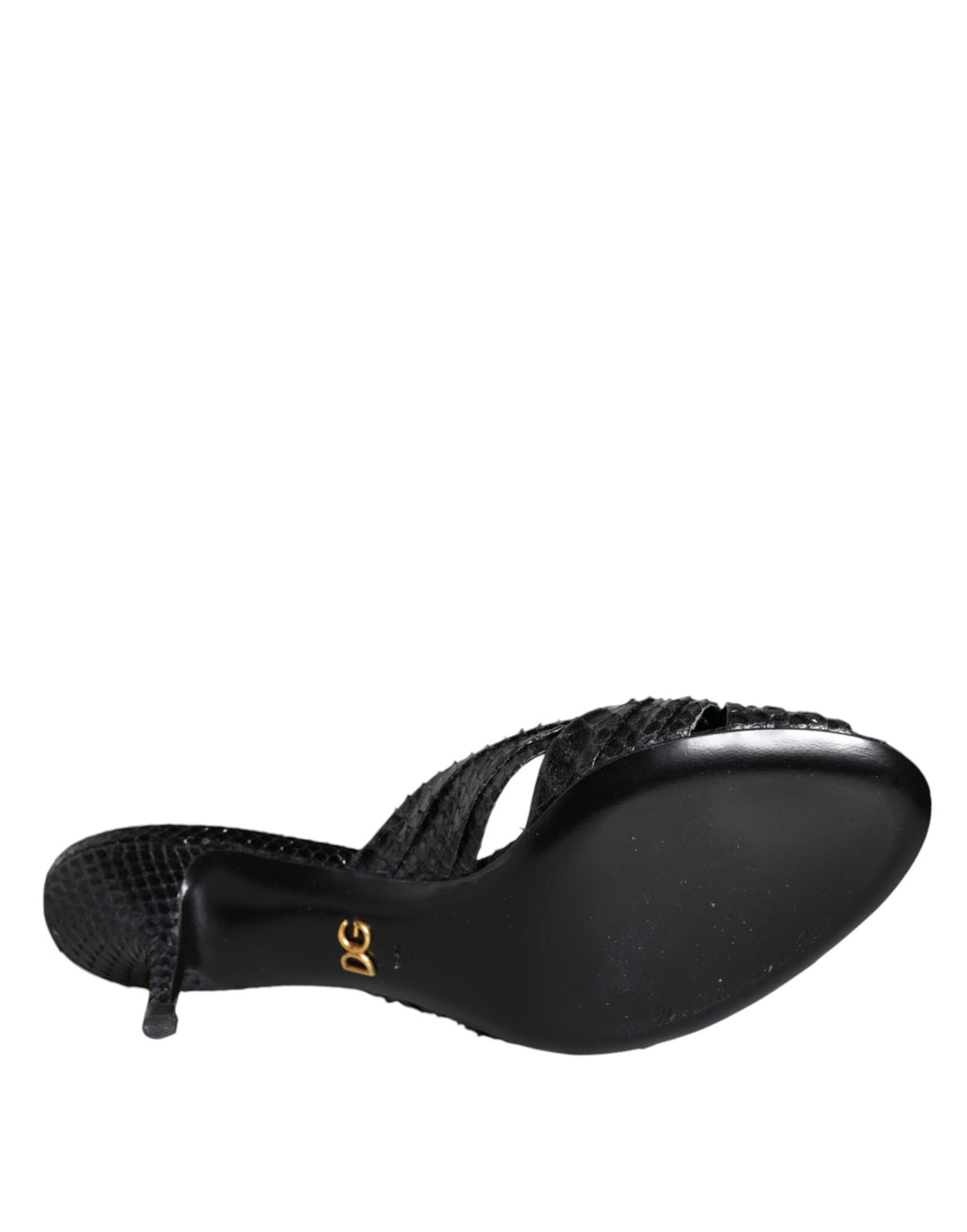 Svarte skinnhæler, slip-ins, sandaler, sko