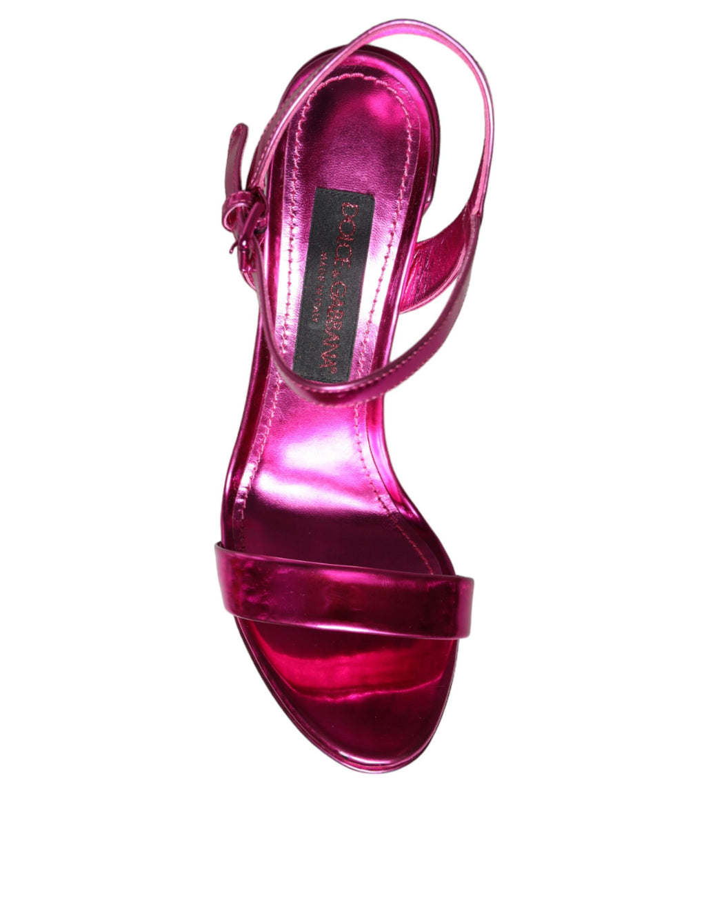 Fuchsia skinnplateausandaler med logo fra Keira