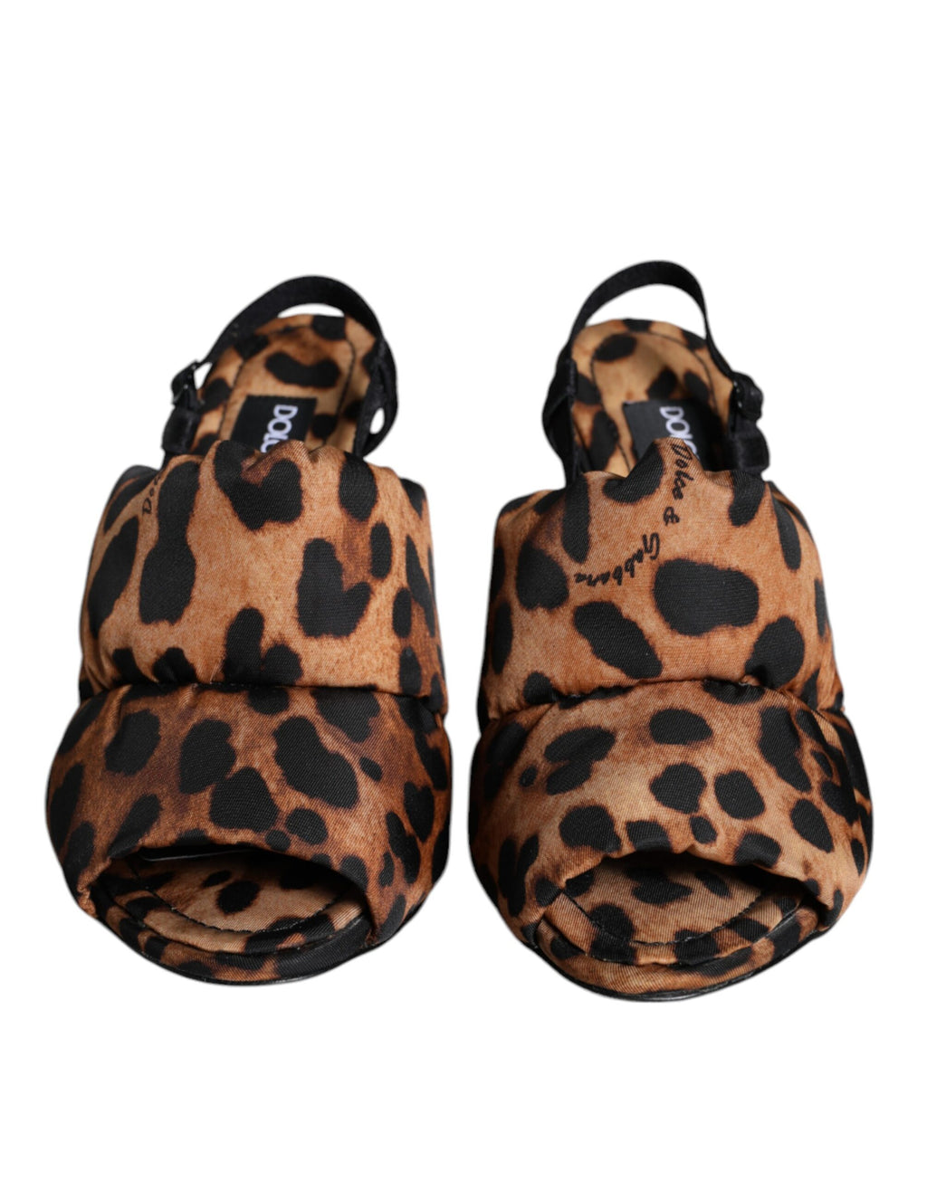 Brune leopardfargede Keira slingback-sandaler