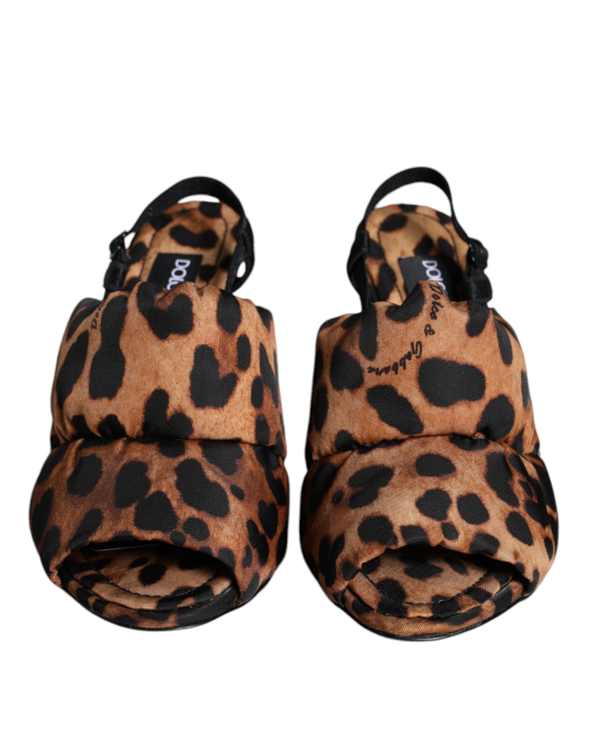 Brune leopardfargede Keira slingback-sandaler