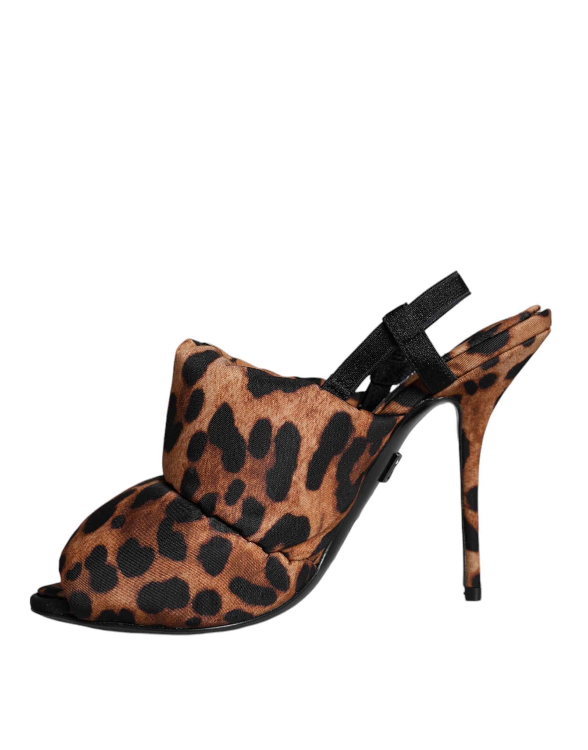 Brune leopardfargede Keira slingback-sandaler