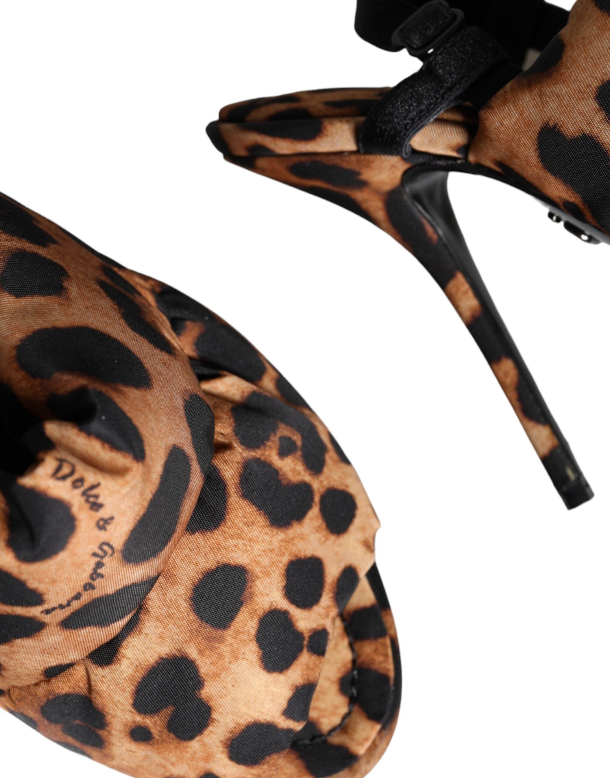Brune leopardfargede Keira slingback-sandaler