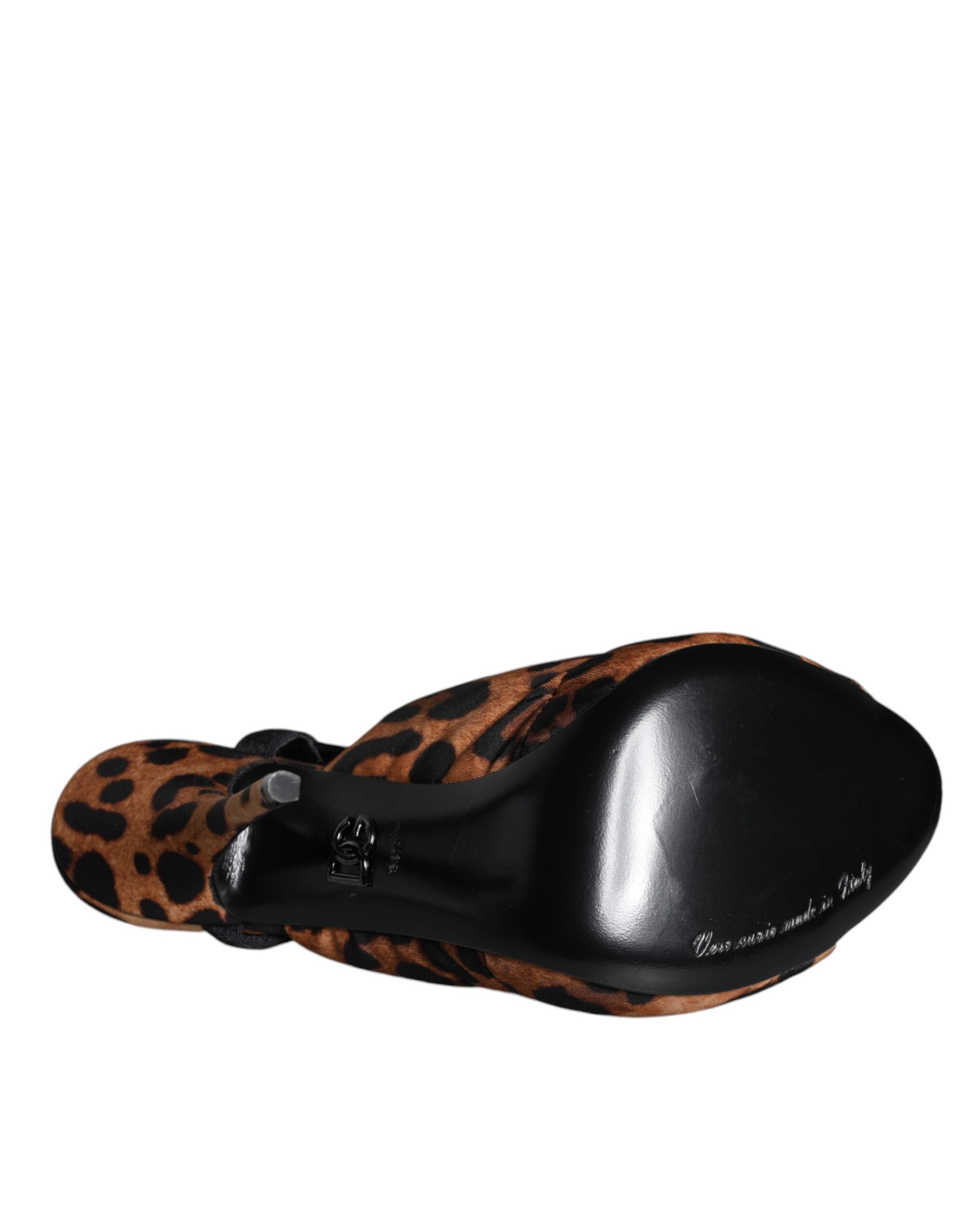 Brune leopardfargede Keira slingback-sandaler