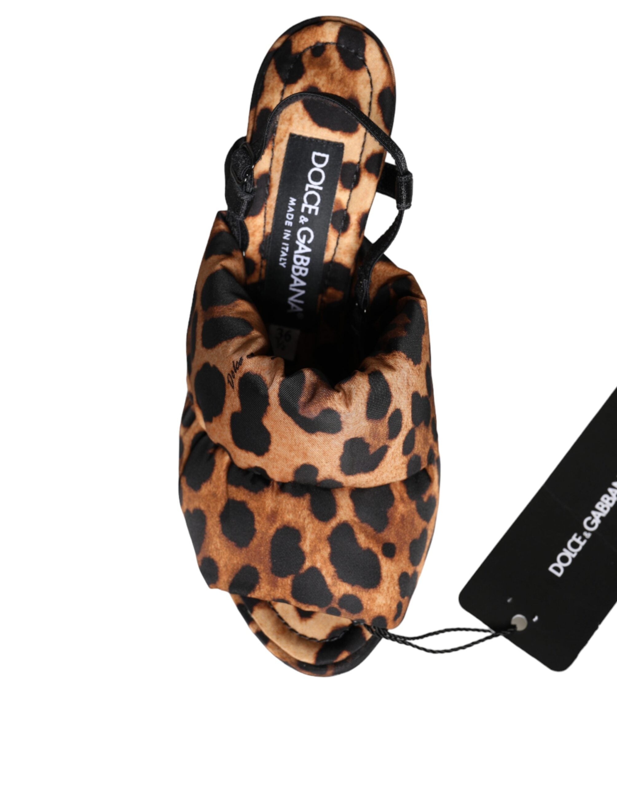 Brune leopardfargede Keira slingback-sandaler