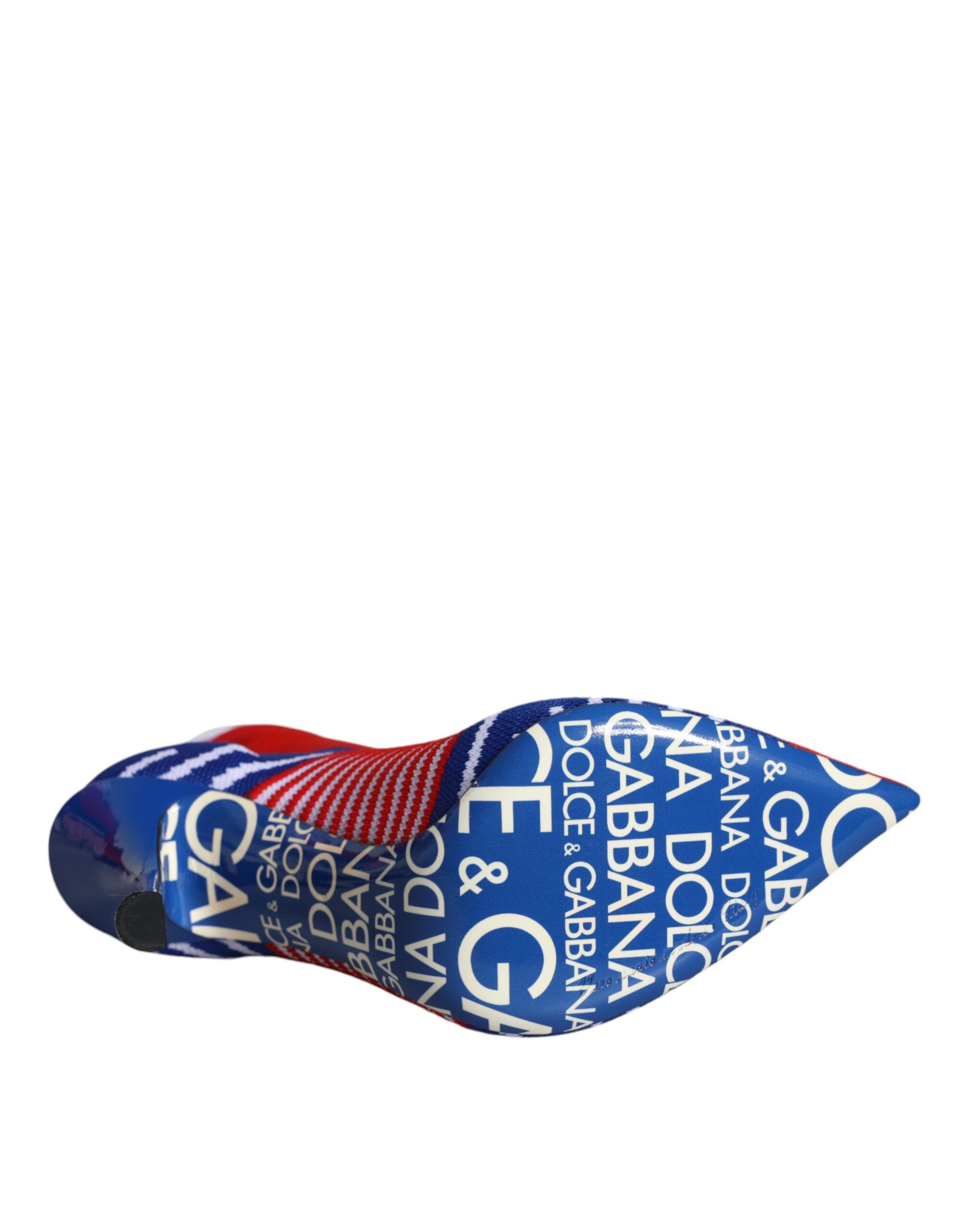 Röda Blå Stretchiga Sock Style Ankelboots Logotypskor
