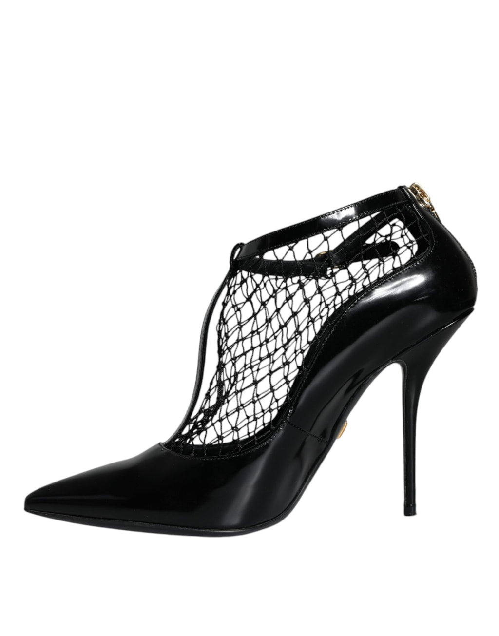 Svarta Mesh Lackskinn Pumps Skor
