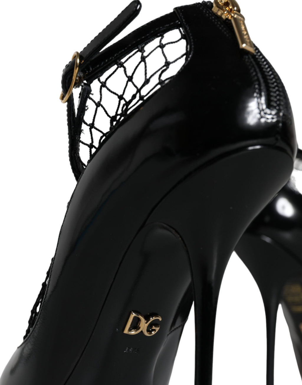 Svarta Mesh Lackskinn Pumps Skor