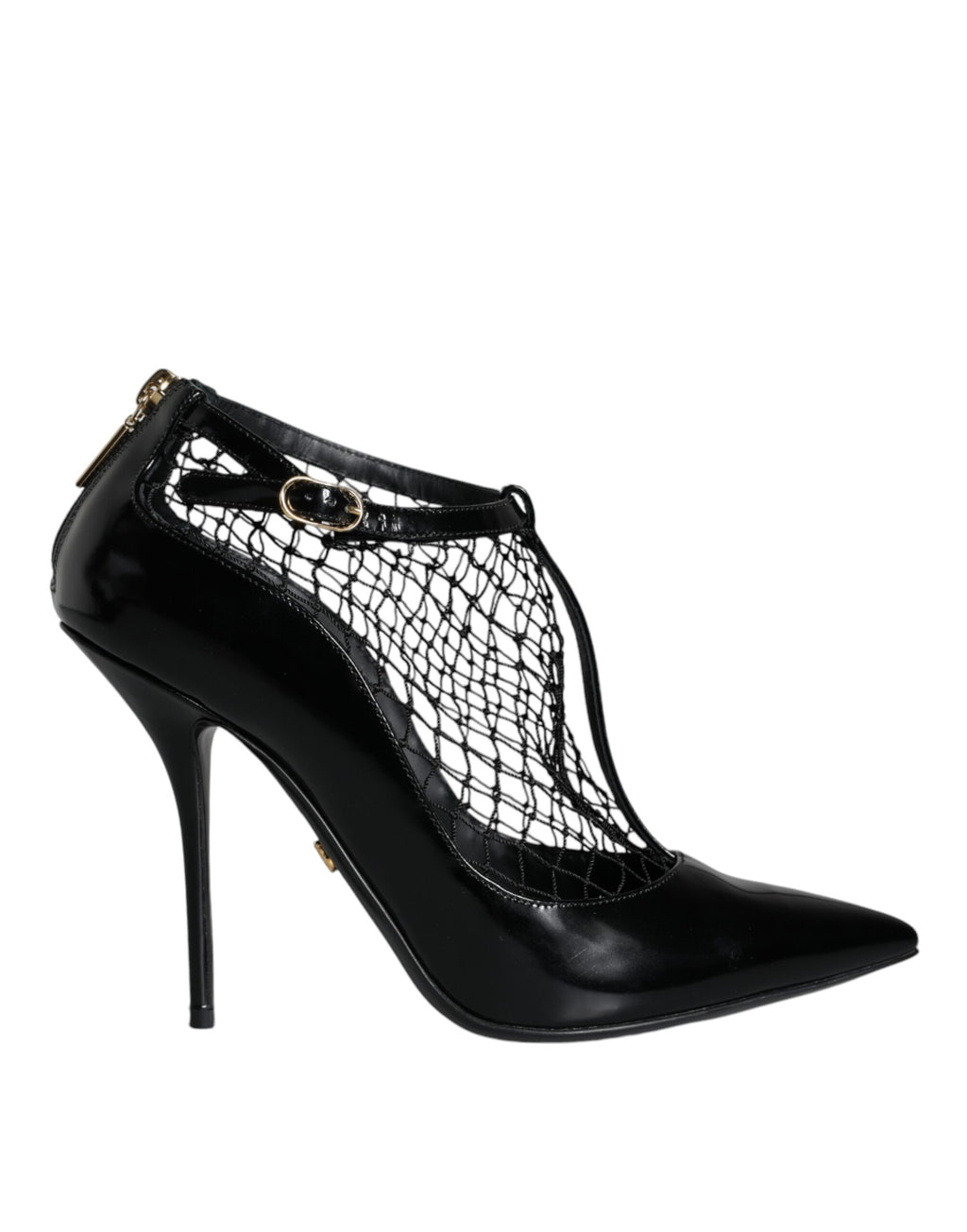 Svarta Mesh Lackskinn Pumps Skor