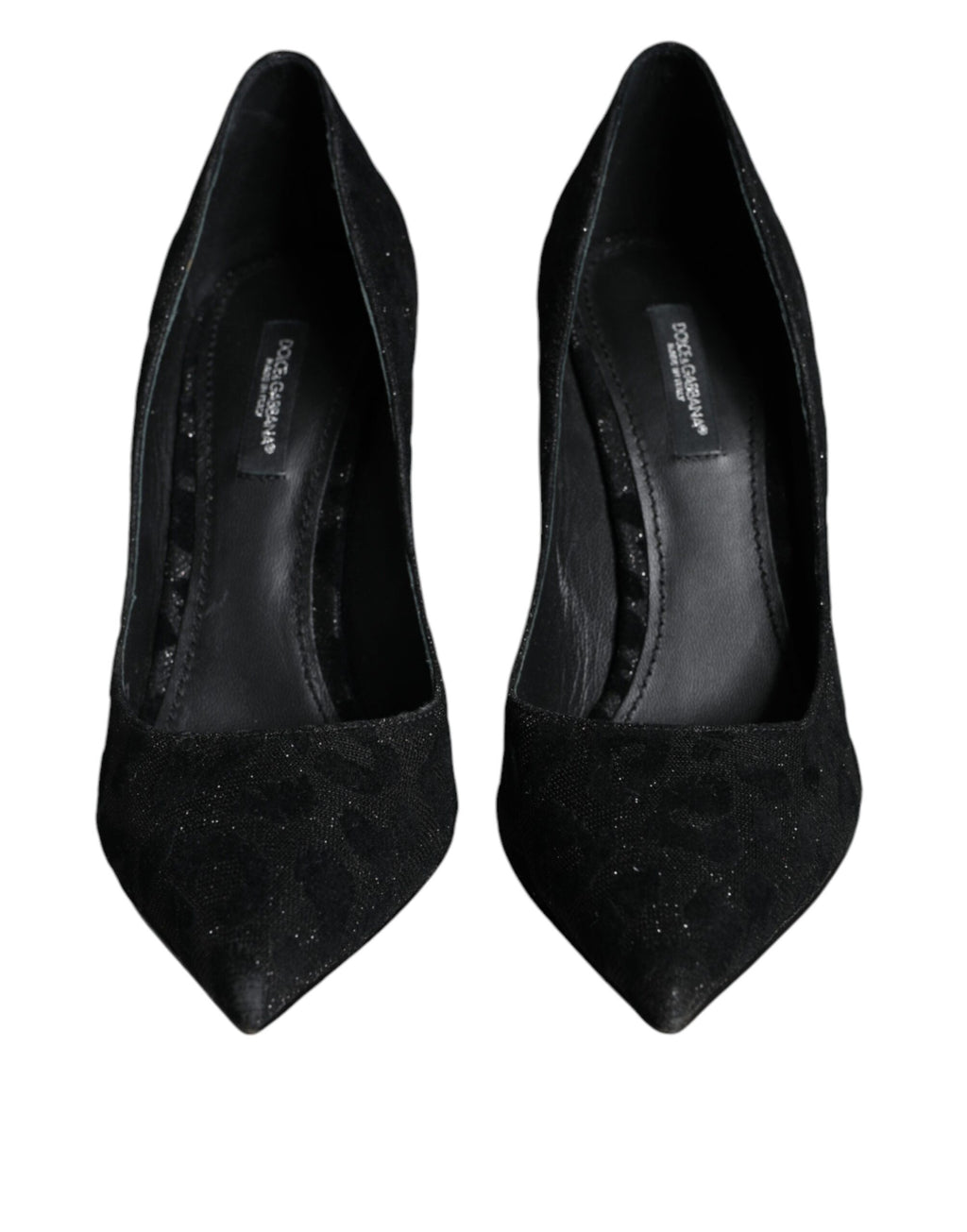 Svarte Leopard Lurex Høyhælte Pumps Sko