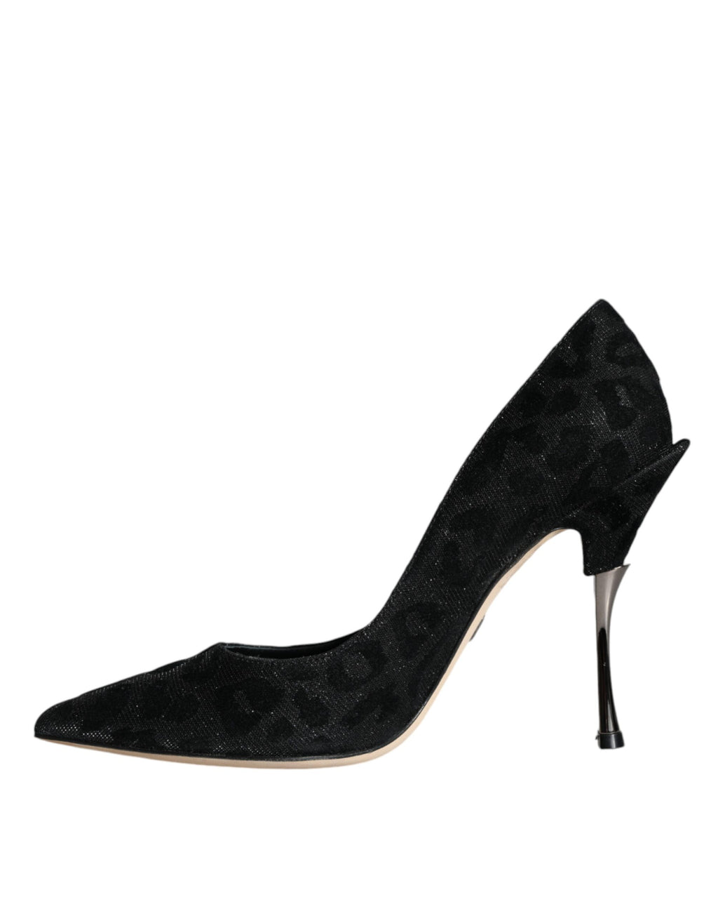Svarte Leopard Lurex Høyhælte Pumps Sko