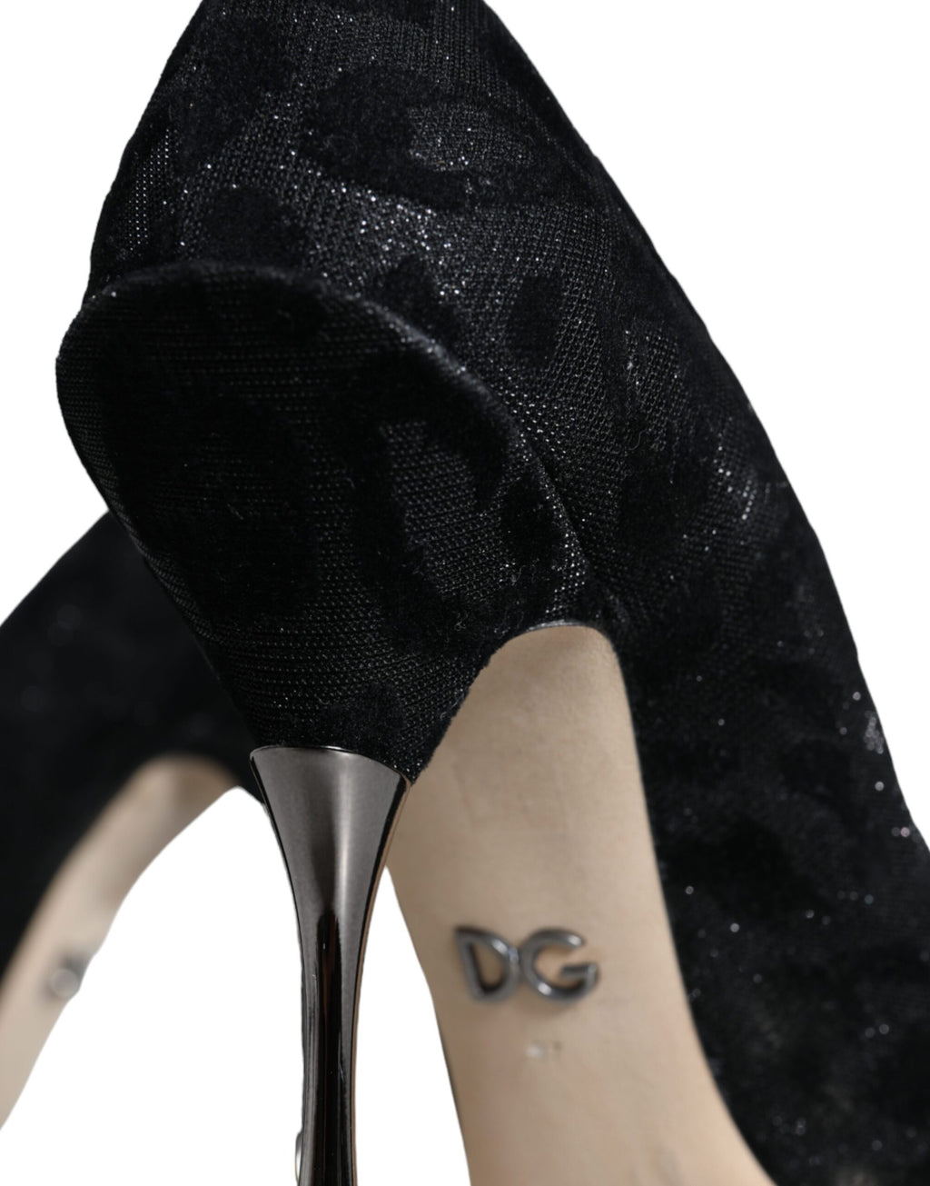 Svarte Leopard Lurex Høyhælte Pumps Sko