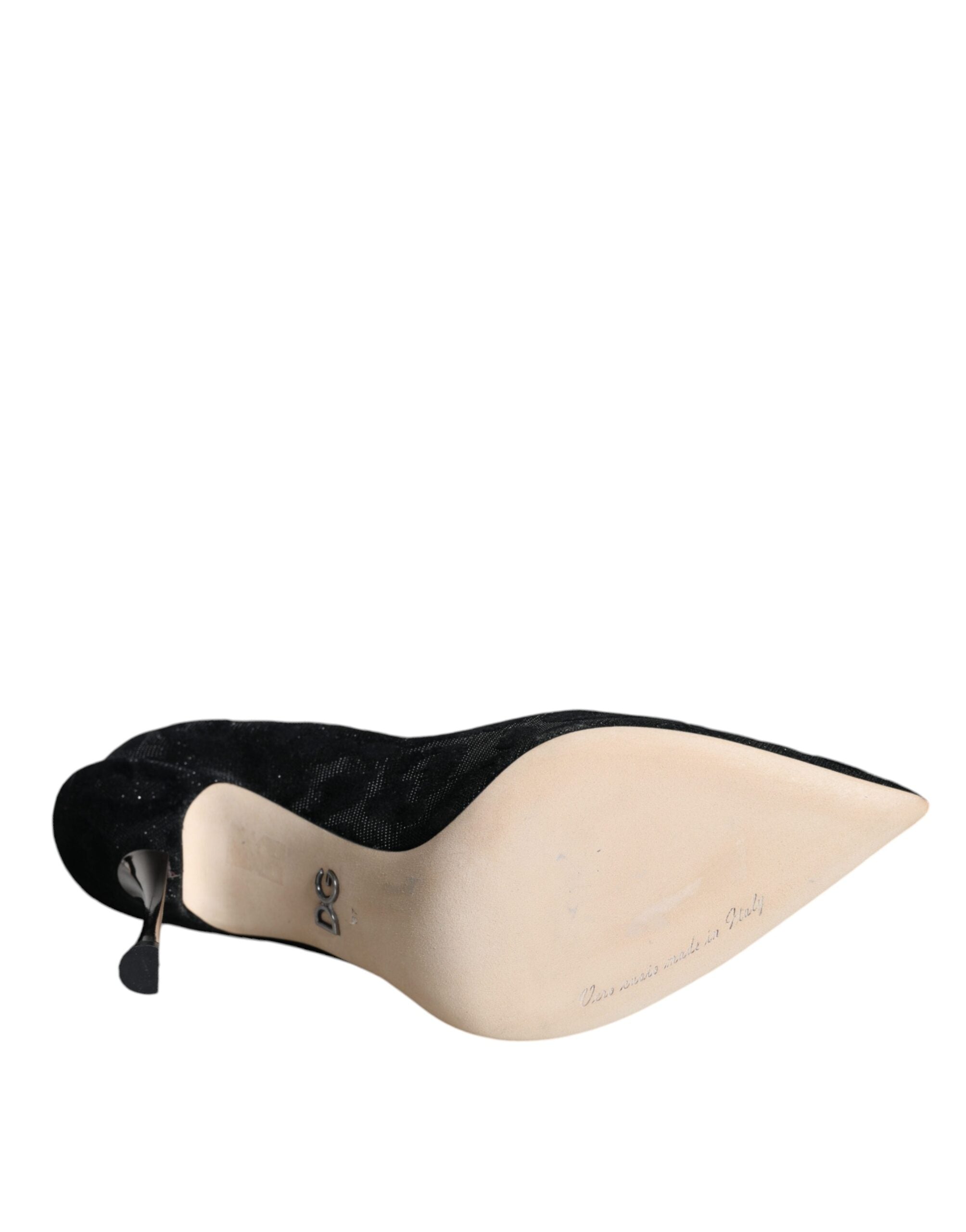 Svarta Leopardfärgade Lurex Högklackade Pumps Skor