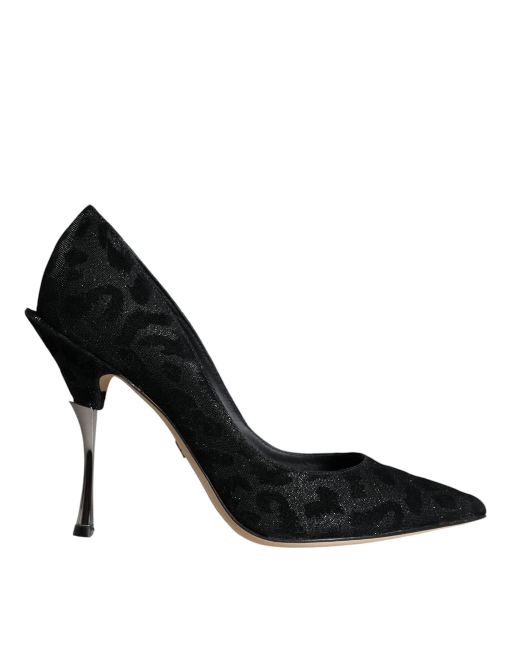 Svarte Leopard Lurex Høyhælte Pumps Sko
