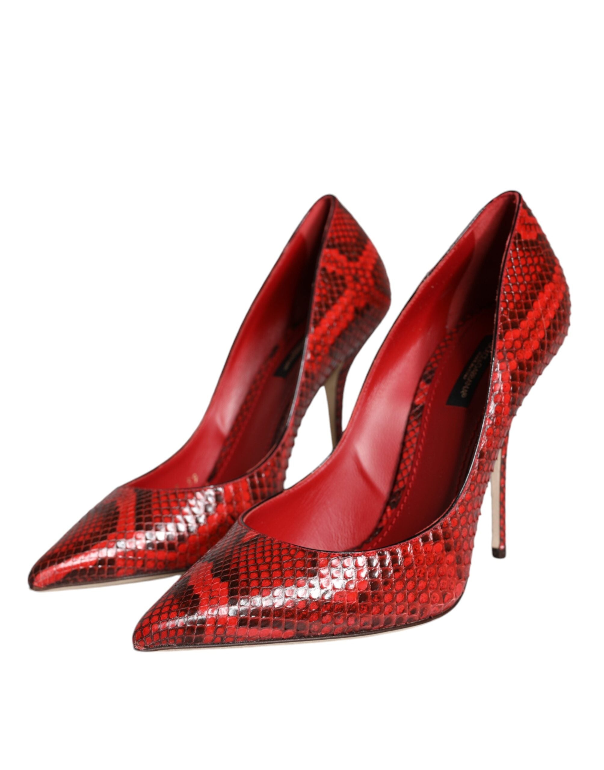 Röda Läder Stilettklackade Pumps Skor