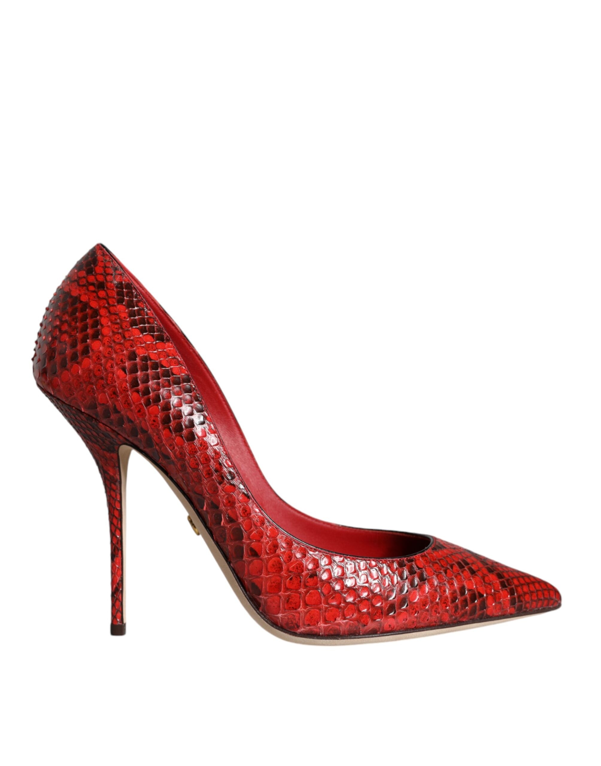 Röda Läder Stilettklackade Pumps Skor